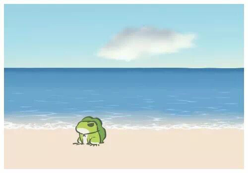 《旅行青蛙》海边散步明信片